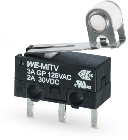 Wurth Elektronik Lever Micro Switch, Through Hole Terminal, 3 A, SP-CO