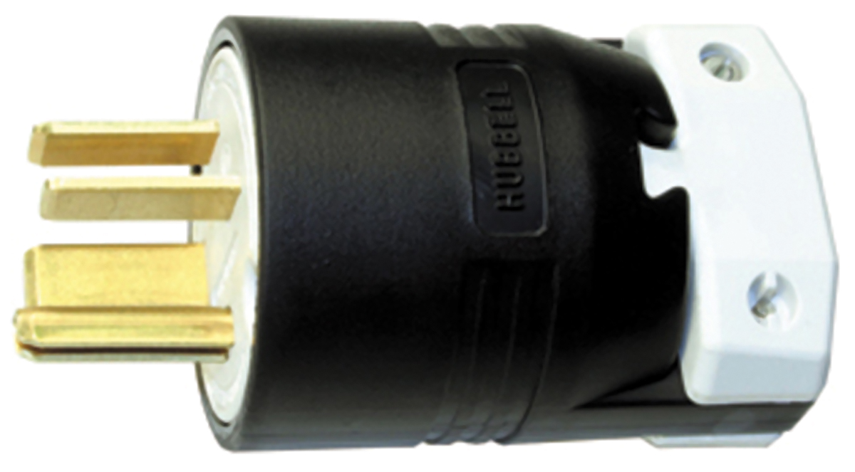 Hubbell USA Mains Plug, 50A Black, Cable Mount Nylon Screw, 250 V