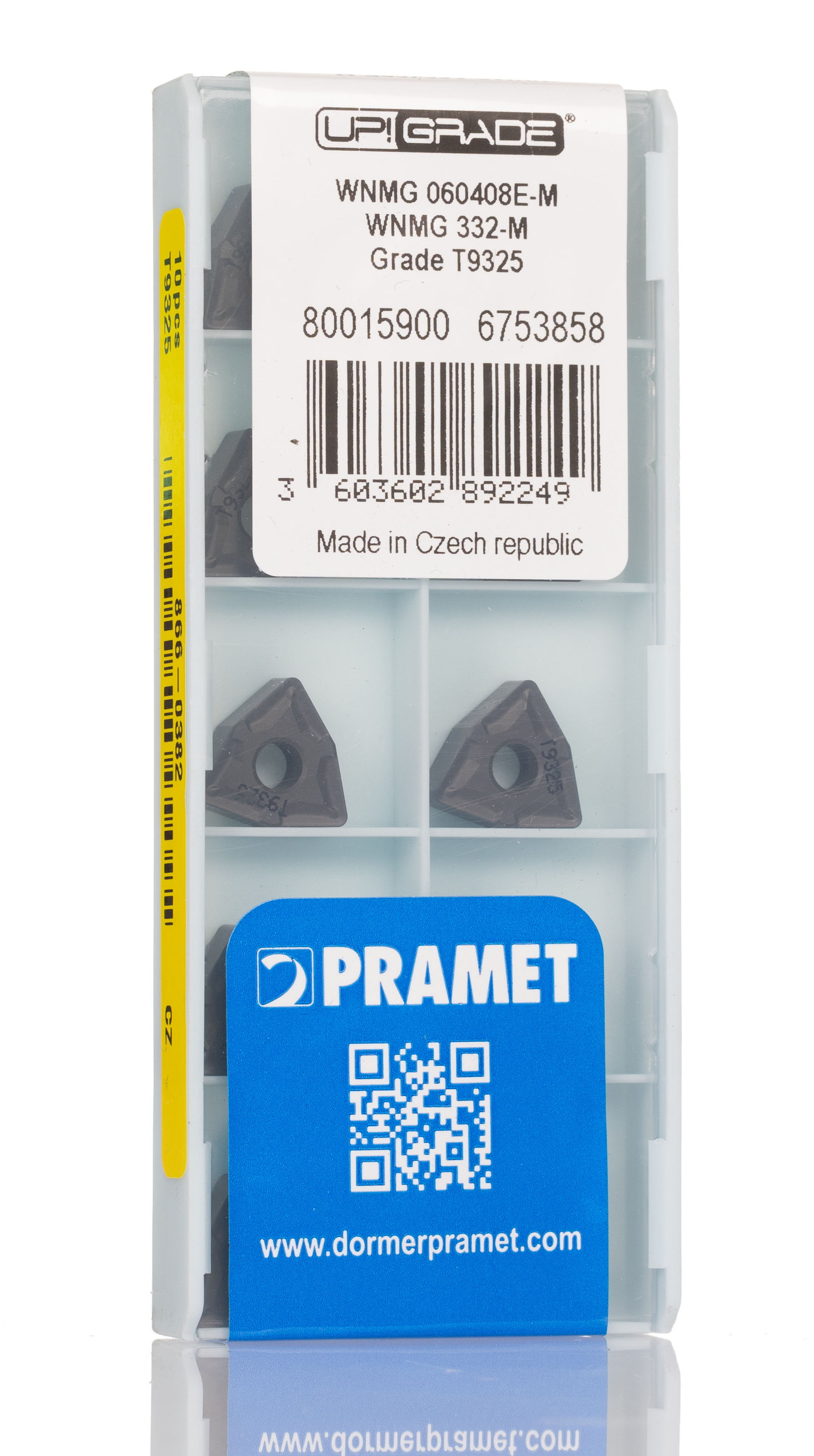 Pramet WNMG Series Lathe Insert for Use with PWLNR 0604, 4.76mm Height, 93° Approach, 6.5mm Length