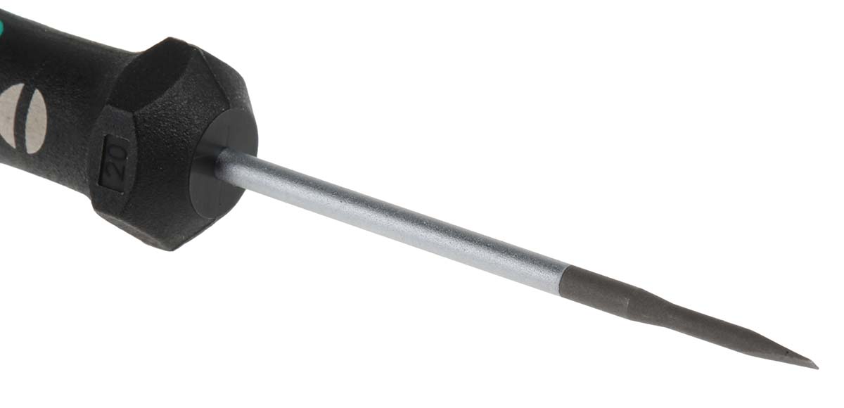 Wera Slotted Precision Screwdriver, 1.5 x 0.23 mm Tip, 40 mm Blade, 137 mm Overall