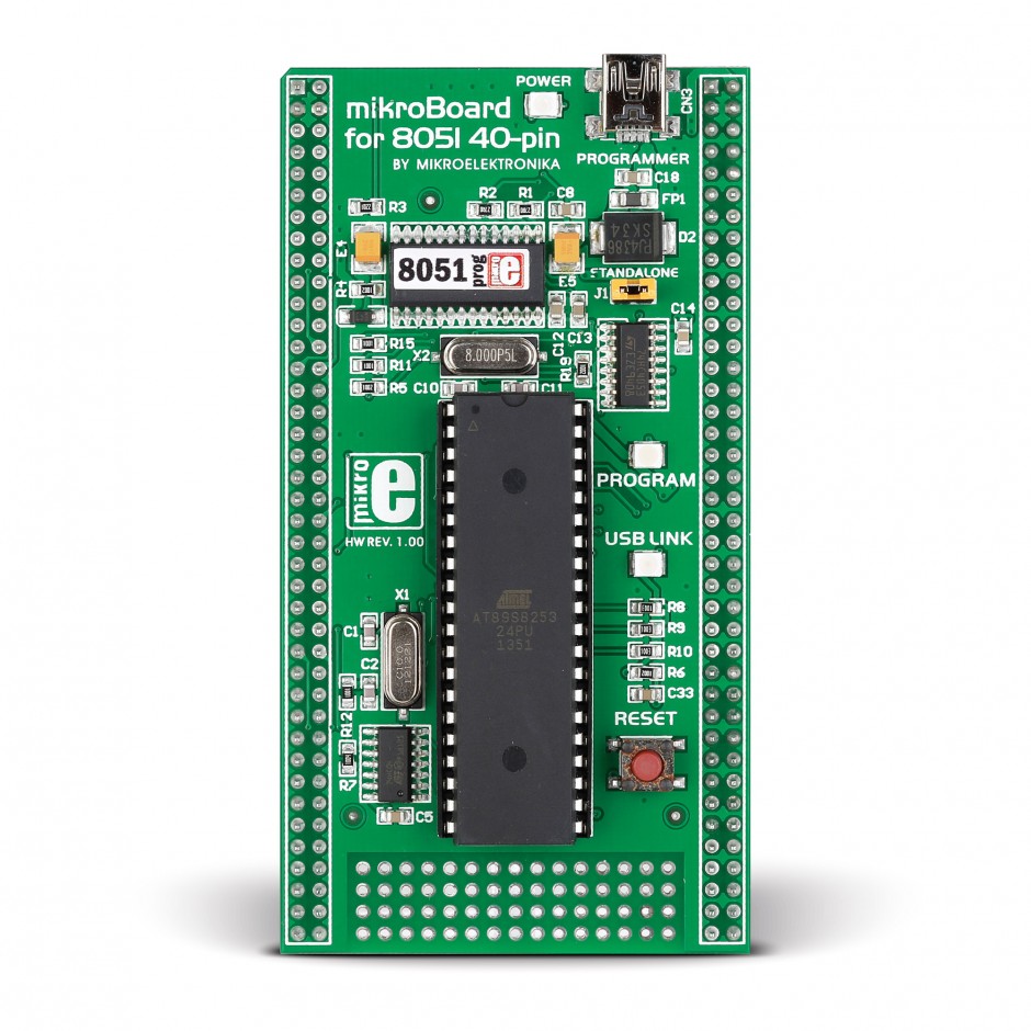 Brand-Rex MikroBoard For 8051 40-Pin With AT89S8253 Microcontroller Board