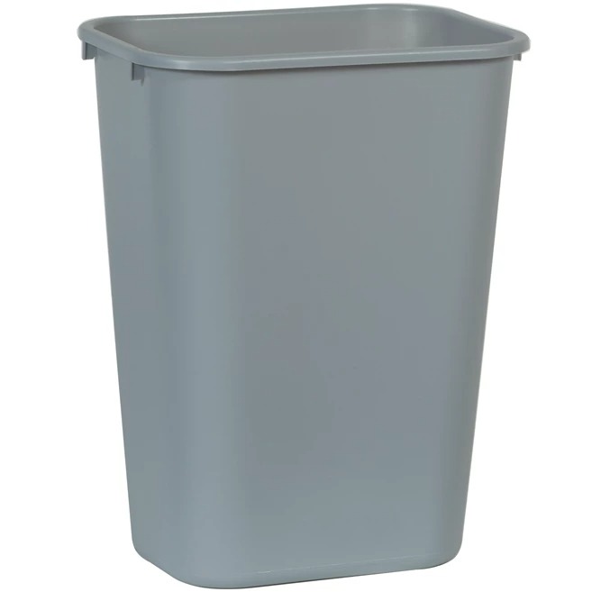 Rubbermaid Commercial Products Wastebasket 39L Grey Resin Waste Bin