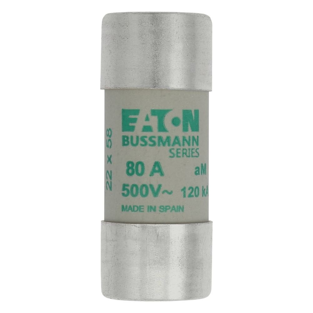 Eaton 80A Ceramic Cartridge Fuse, 22 x 58mm