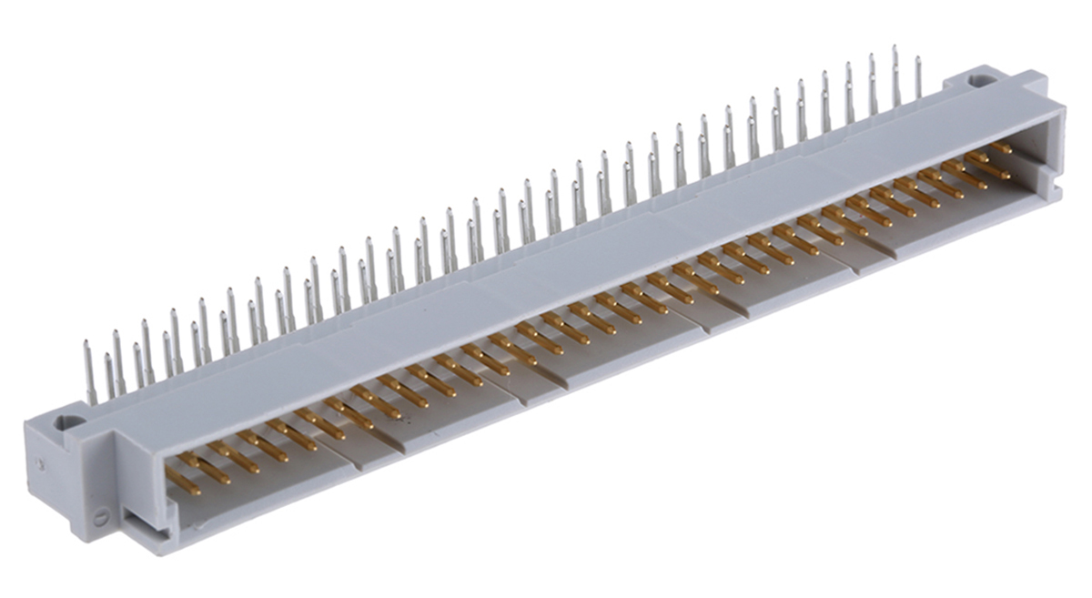 Amphenol ICC 64 Way 2.54mm Pitch, Type B Class C2, 2 Row, Right Angle DIN 41612 Connector, Plug