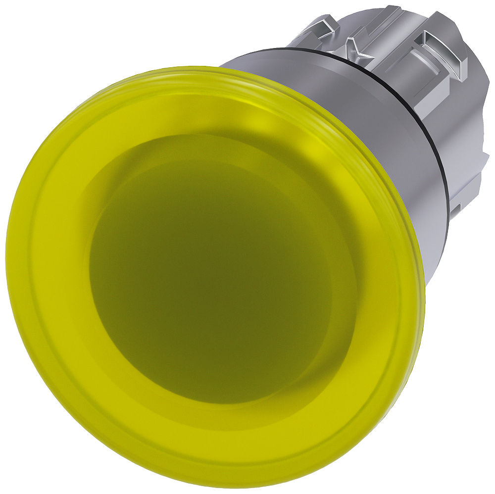 Siemens SIRIUS ACT 3SU10 Series Yellow Latching Push Button Head, 22mm Cutout, IP66, IP67, IP69K