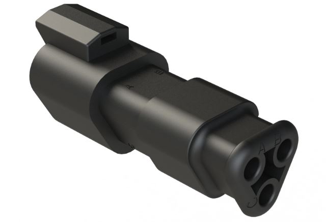 Amphenol Industrial, AT Cable connector Plug 3 Way, Crimp Termination AT04-3P-SR02BLK