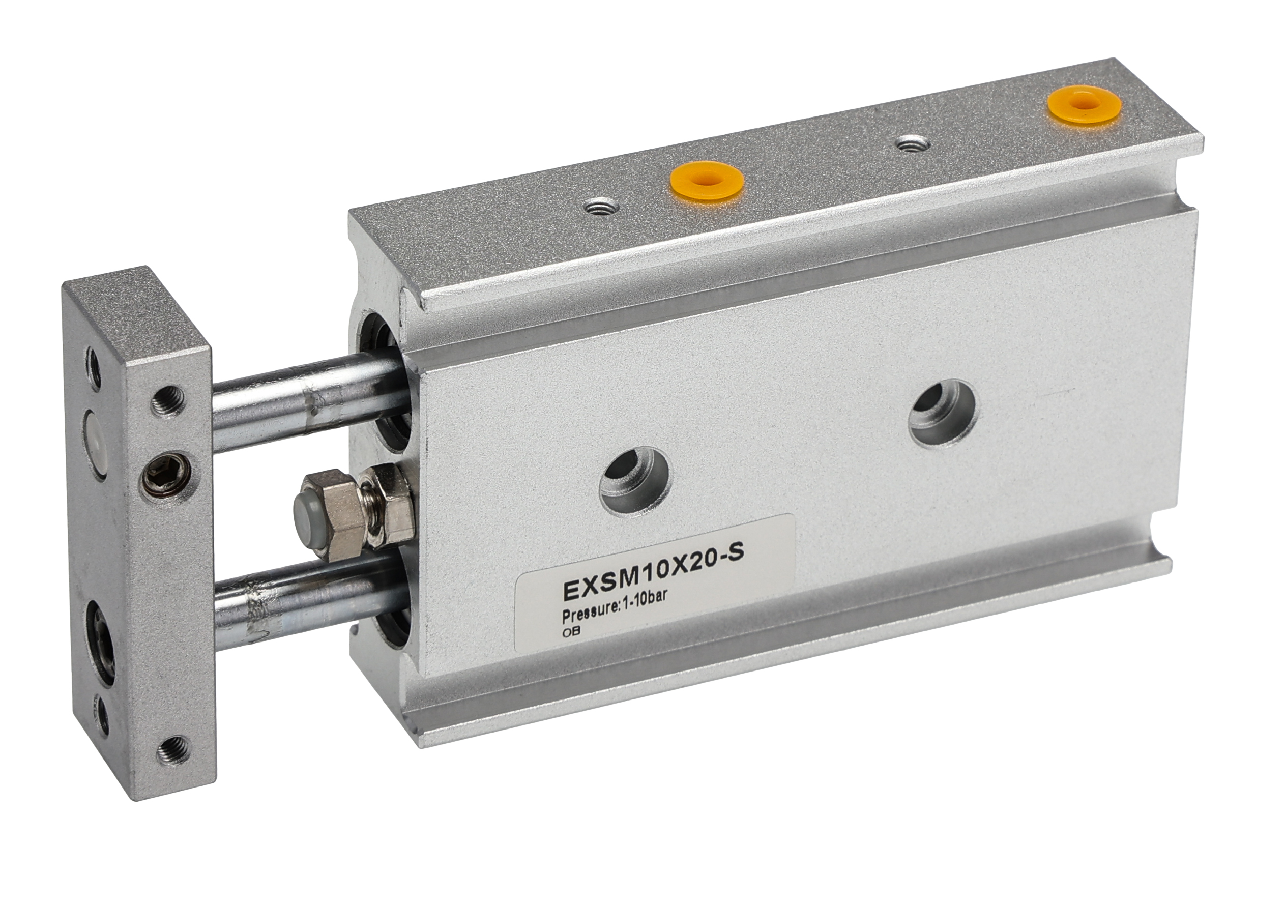 RS PRO Pneumatic Guided Cylinder - 10mm Bore, 20mm Stroke, Double Acting