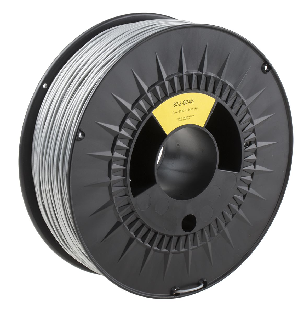 RS PRO 1.75mm Silver PLA 3D Printer Filament, 1kg