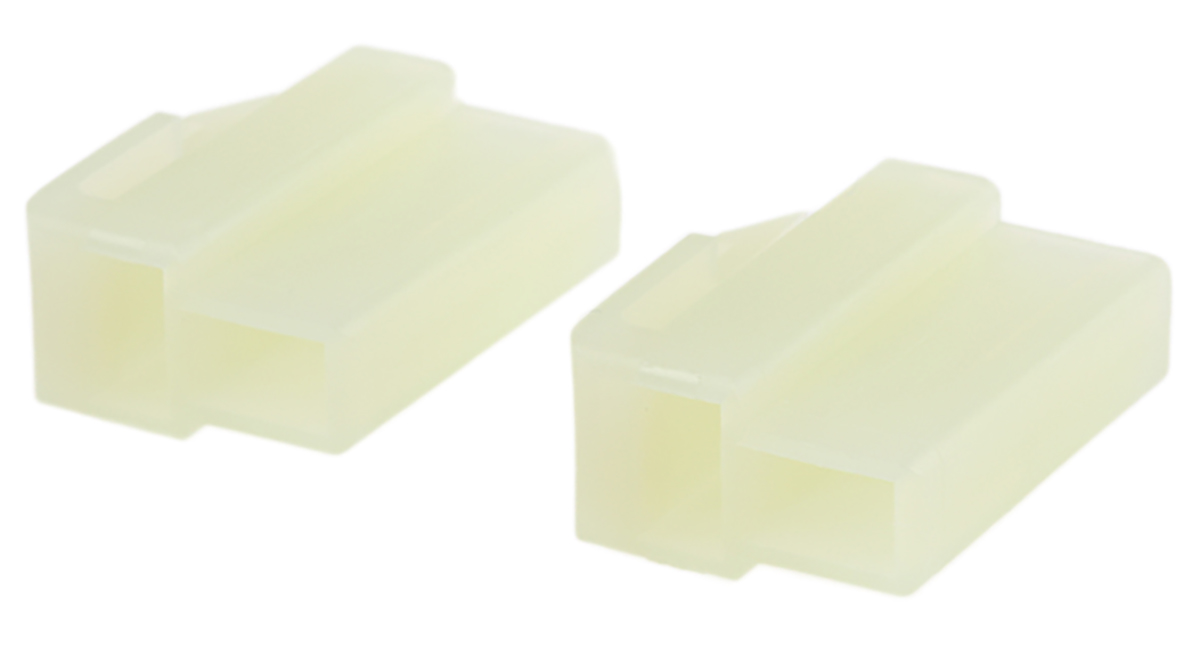 TE Connectivity, AMP 250 2 Way Nylon 66 Crimp Terminal Housing, 6.35mm Tab Size, Natural