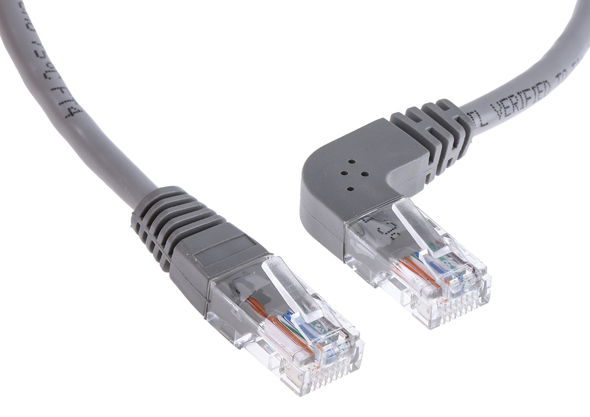 RS PRO, 1m Cat5e, Grey RJ45 to Male RJ45 Male, U/UTP Unshielded, Terminated PVC Sheath