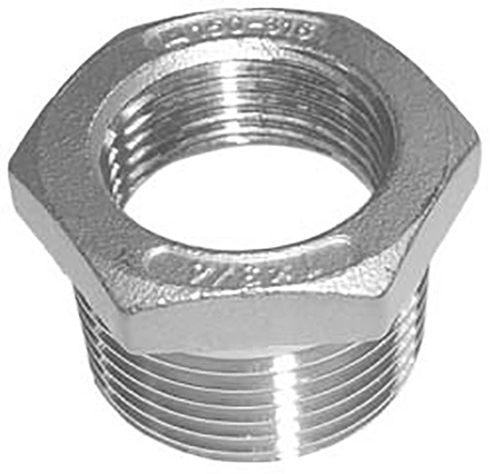 RS PRO Stainless Steel Pipe Fitting, Straight Hexagon Bush, Male R 3/4in x Female Rc 1/2in