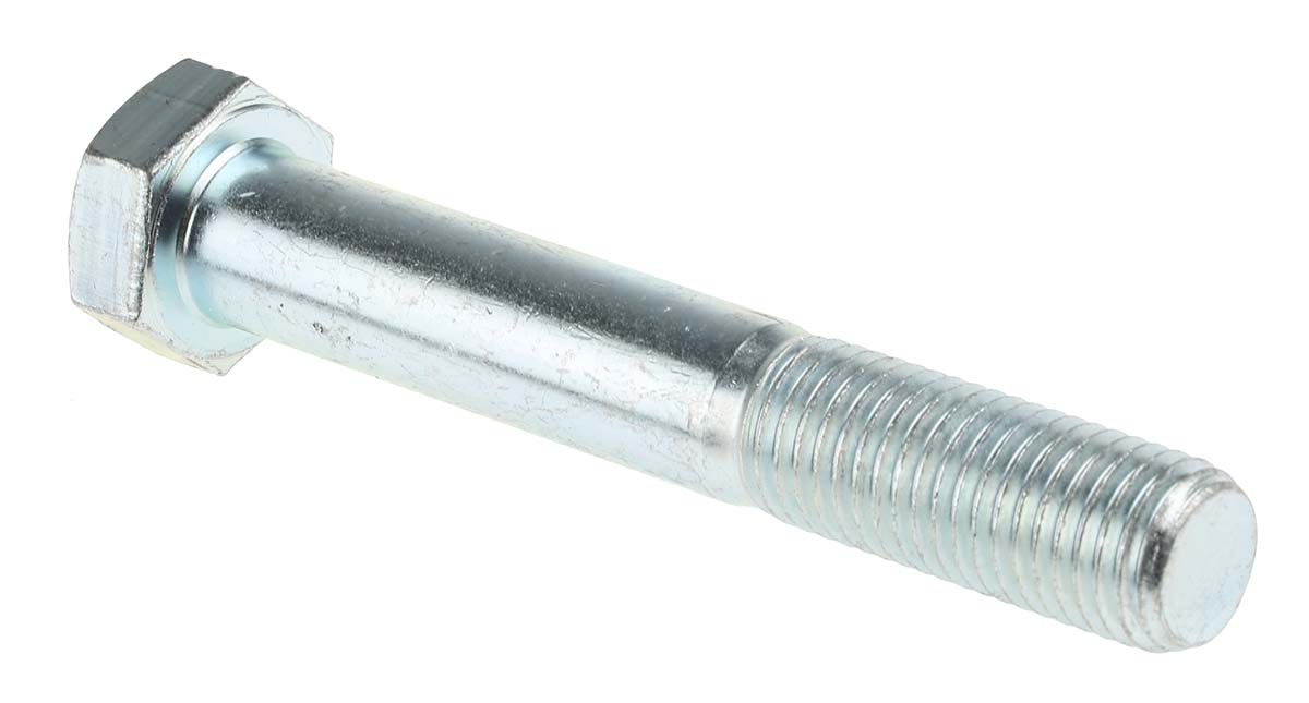 RS PRO Bright Zinc Plated Steel, Hex Bolt, M20 x 130mm