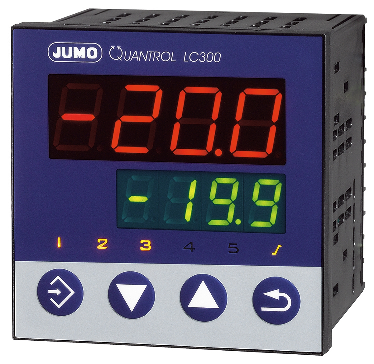 Jumo QUANTROL PID Temperature Controller, 96 x 96mm, 2 Output Analogue, 20 → 30 V ac/dc Supply Voltage