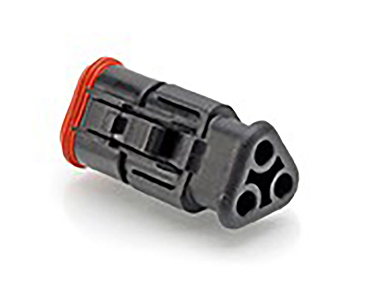 Amphenol Industrial, AT Automotive Connector Plug Black Cable Mount 3 Way, Crimp Termination AT06-3S-SR01BLK