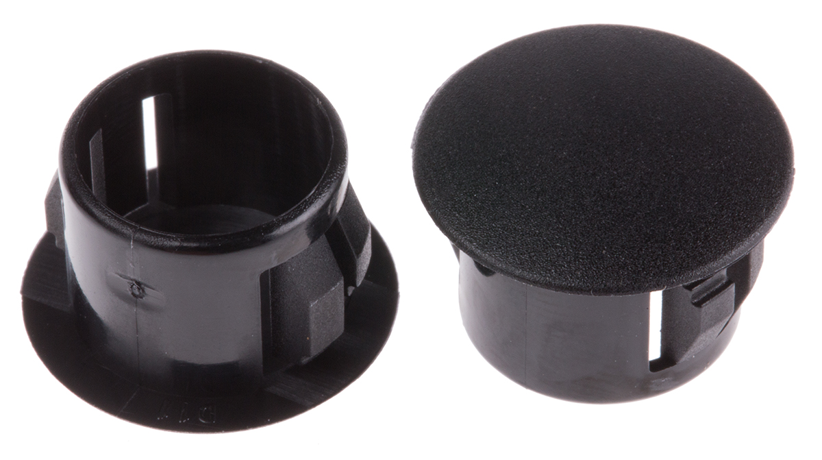 RS PRO Blanking Plug, 12.7mm Hole Diameter, Nylon 66, 16.5mm Diameter, Unthreaded
