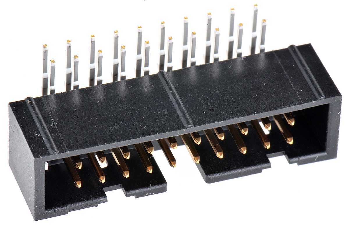 Hirose HIF3FC Series Right Angle Through Hole PCB Header, 20 Contact(s), 2.54 mm Pitch, 2 Row, Shrouded