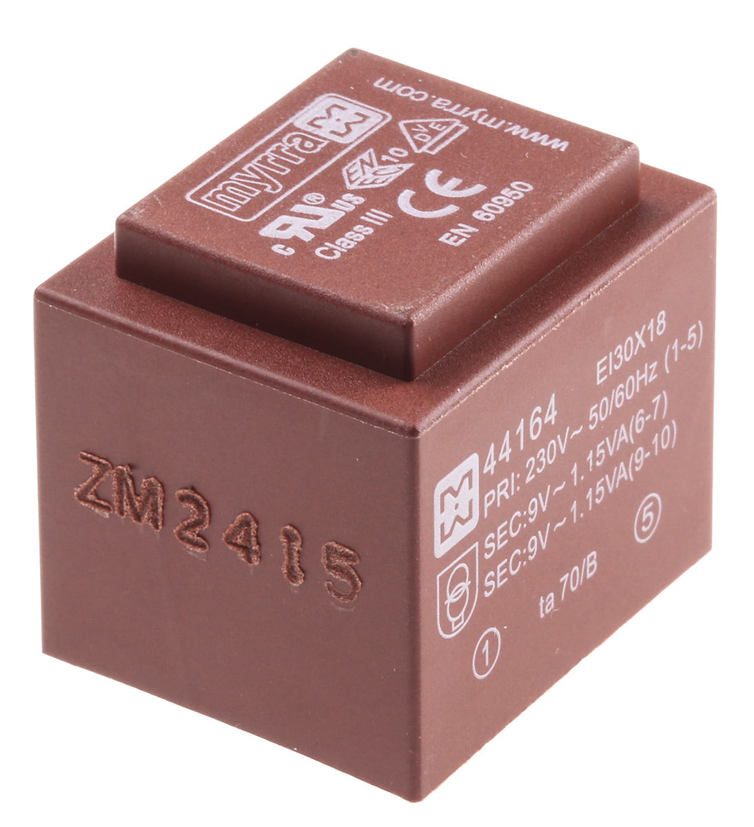 Myrra 9V ac 2 Output Through Hole PCB Transformer, 2.3VA