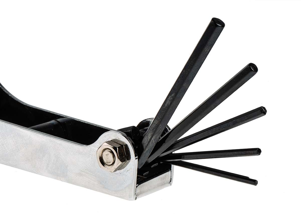 RS PRO 9 piece Folding Metric Hex Key Set, 1.5 → 8mm