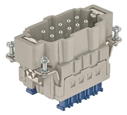 HARTING Heavy Duty Power Connector Insert, 16A, Male, Han ES Press Series, 10 Contacts