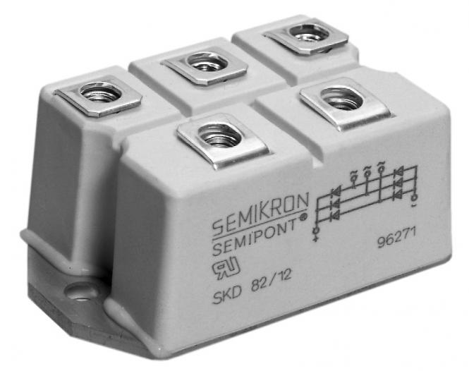 Semikron Danfoss 1200 V 80 A Diode Power Bridge 5-Pin G-36 SKD 82/12