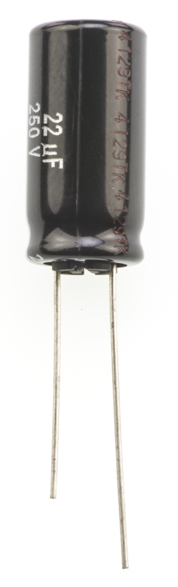 Panasonic 22μF Aluminium Electrolytic Capacitor 250V dc, Radial, Through Hole - EEUED2E220