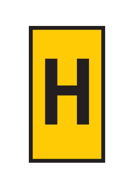 HellermannTyton WIC Snap On Clip On Cable Marker, Yellow, Pre-printed "H", 2.8 → 3.8mm Cable, for Cables and
