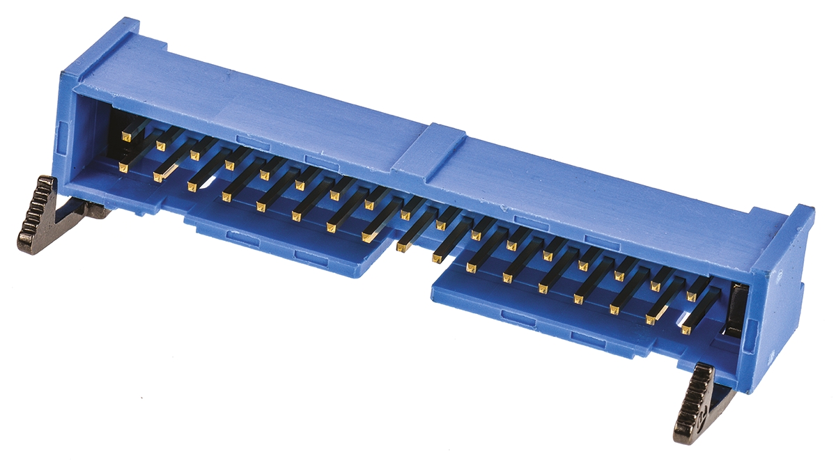 TE Connectivity AMP-LATCH Series Straight Through Hole PCB Header, 34 Contact(s), 2.54 mm Pitch, 2 Row, Shrouded