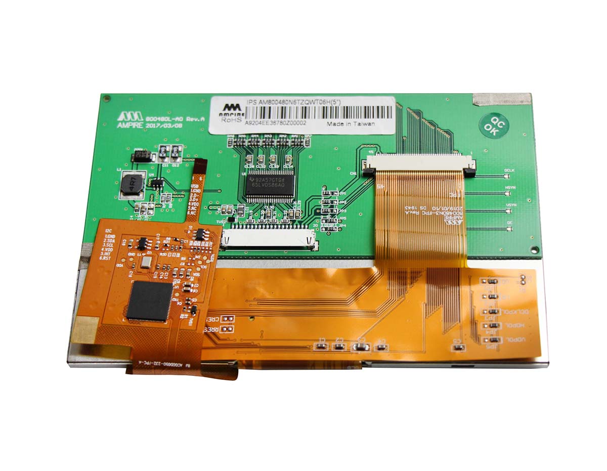 Ampire AM-800480N6TZQW-T06H TFT LCD Module / Touch Screen, 5in SVGA, 800 x 480pixels