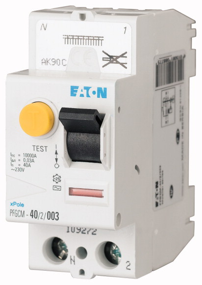Eaton RCCB, 40A, 2 Pole, 30mA, Type AC, 230V ac