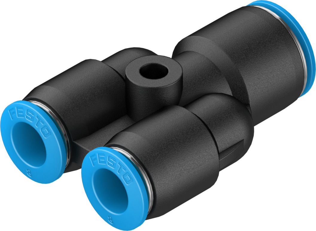 Festo QSY Series Y Tube-to-Tube Adaptor, Push In 10 mm to Push In 8 mm, Tube-to-Tube Connection Style, 153155