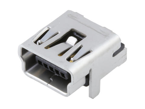 Molex Right Angle, Through Hole, Socket- Single Port Type Mini 2.0 USB Connector