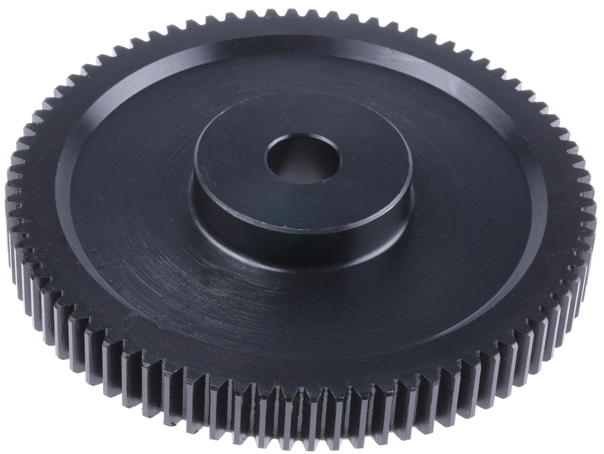 RS PRO Steel 80 Teeth Spur Gear, 2 Module, 20mm Bore Diam, 160mm Pitch Diam, 60mm Hub Diam