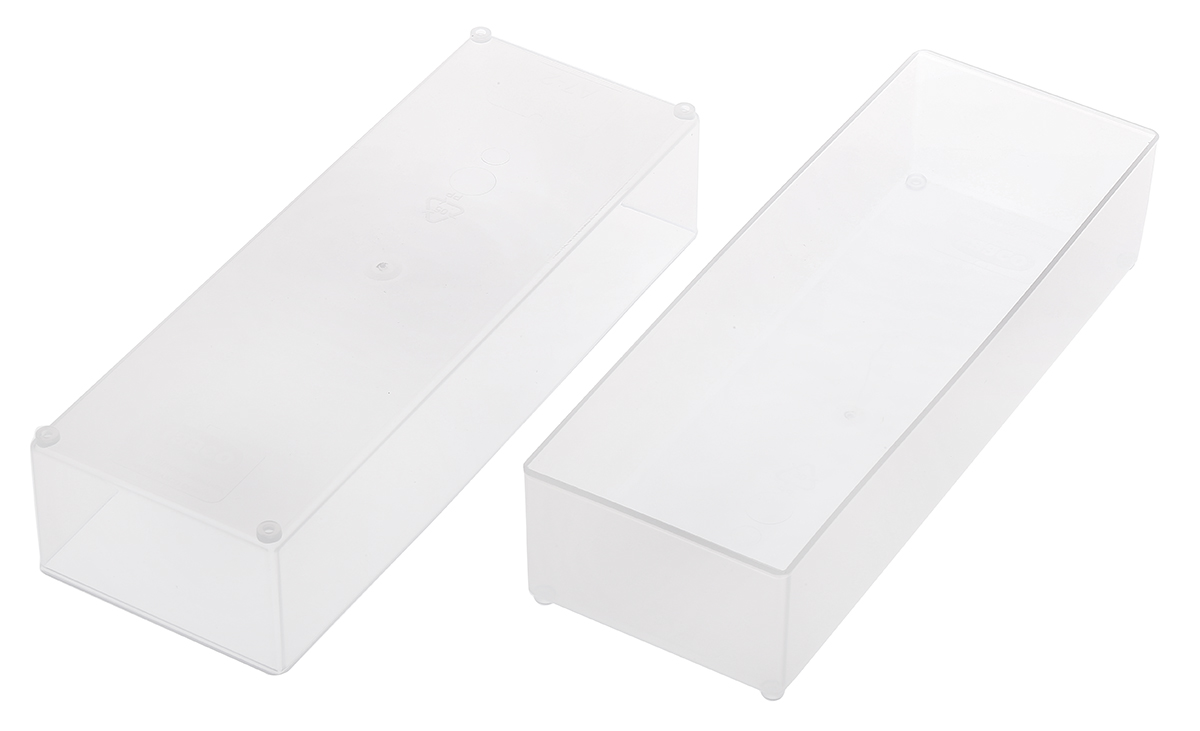 Raaco Transparent PP Compartment Box, 47mm x 79mm x 218mm