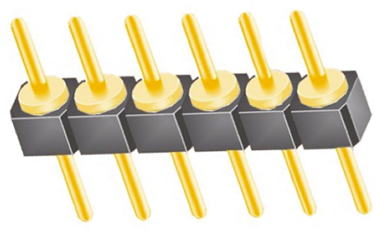 Samtec TS Series Straight Through Hole Pin Header, 6 Contact(s), 2.54 mm Pitch, 1 Row, Unshrouded