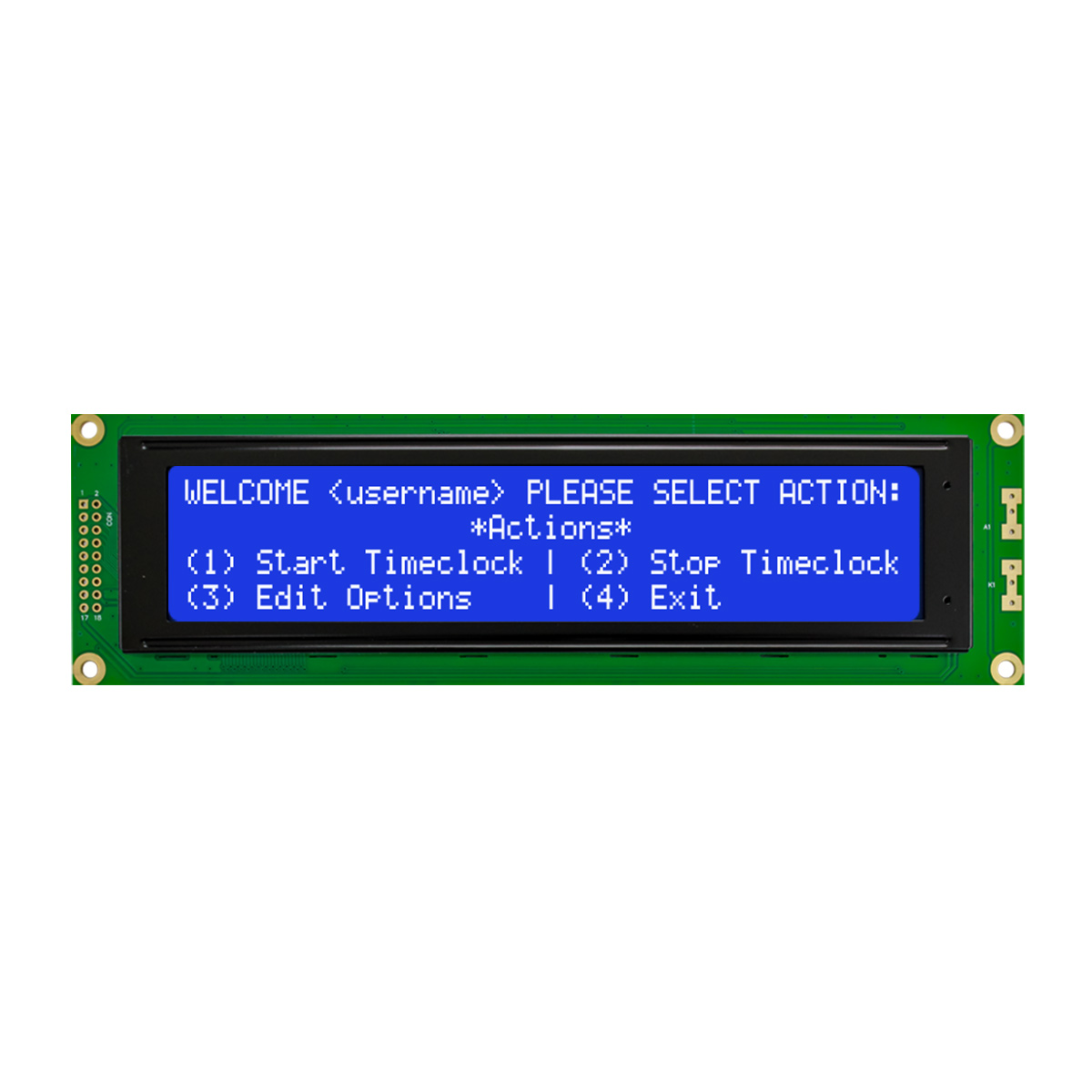 NEWHAVEN DISPLAY INTERNATIONAL NHD-0440WH-ATMI-JT# Alphanumeric LCD Alphanumeric Display, White on Blue, 4 Rows by 40