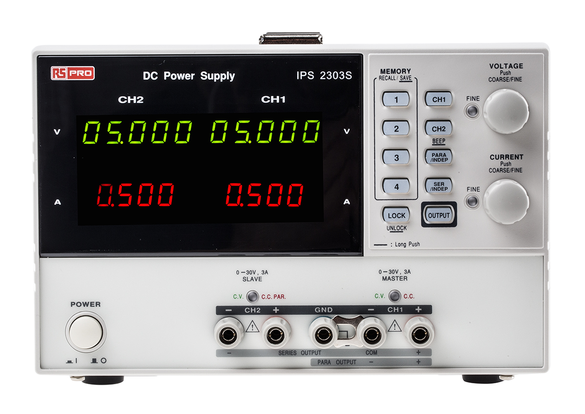 RS PRO Digital Bench Power Supply, 2 x 0 → 30V, 2 x 0 → 3A, 2-Output, 180W - RS Calibrated