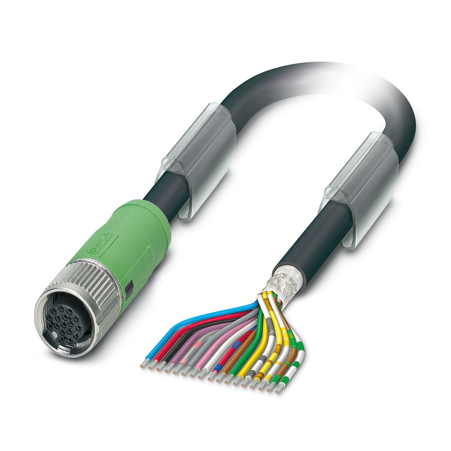 Phoenix Contact Female 17 way M12 to 17 way Free End Sensor Actuator Cable, 5 m