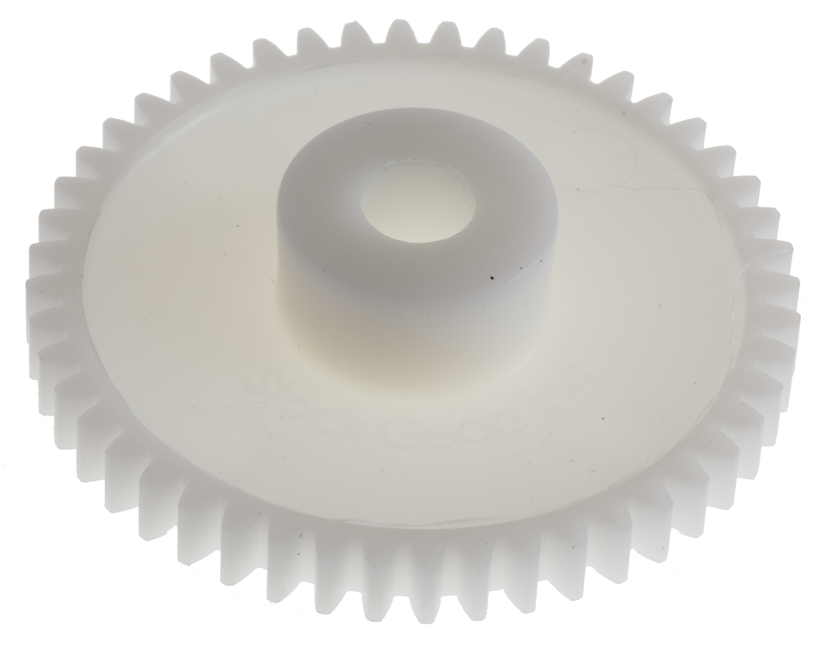 RS PRO POM 48 Teeth Spur Gear, 0.8 Module, 6mm Bore Diam, 38.4mm Pitch Diam, 14.5mm Hub Diam