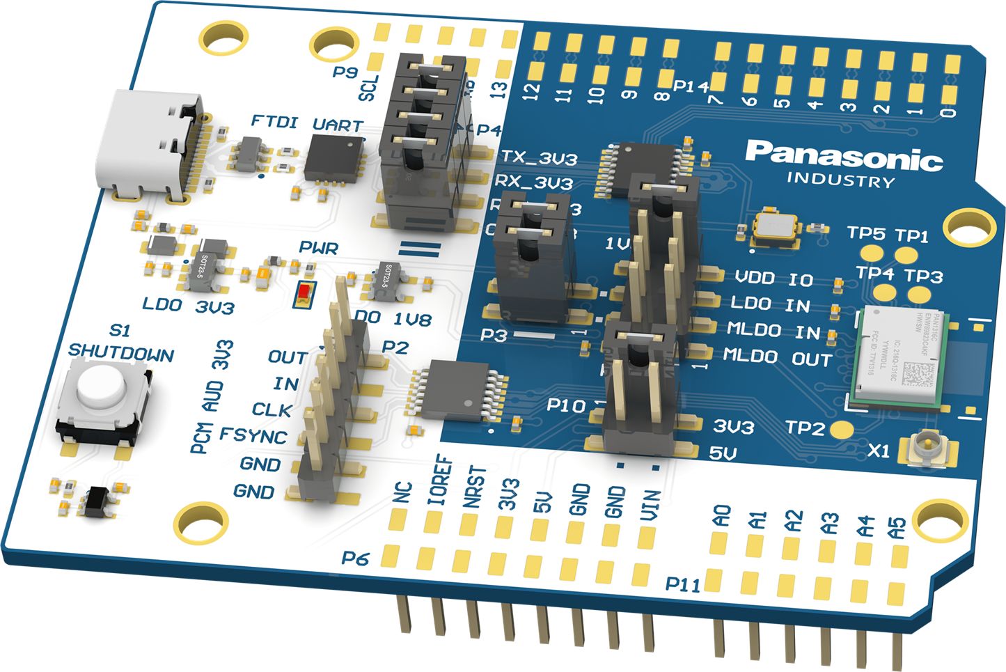 Panasonic PAN1316C Bluetooth Evaluation Board 2.4GHz ENW89823CXKF