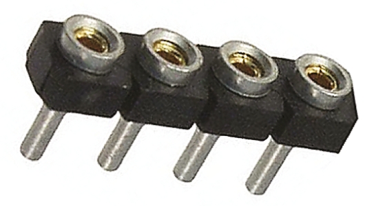 Samtec SL Series Straight Through Hole Mount PCB Socket, 4-Contact, 1-Row, 2.54mm Pitch, Solder Termination