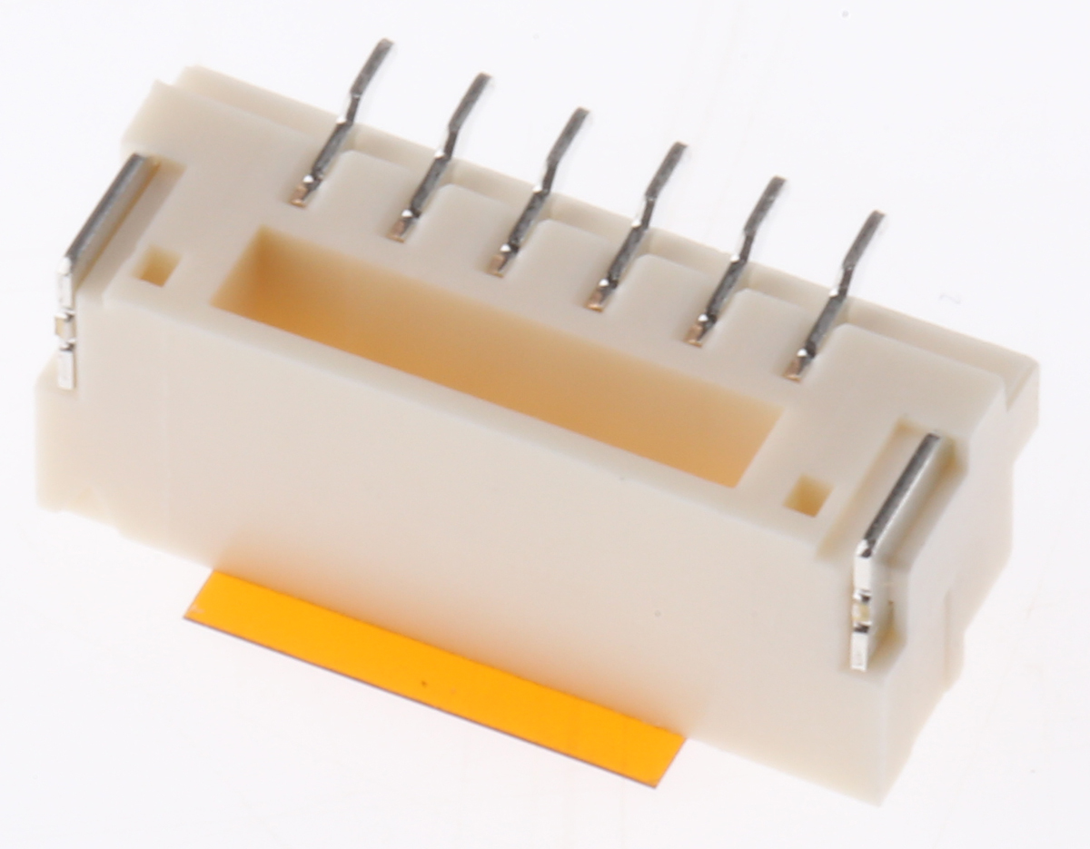 JST GH Series Straight Surface PCB Header, 6 Contact(s), 1.25 mm Pitch, 1 Row, Shrouded