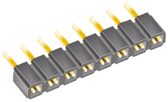 Samtec SLW Series Straight Through Hole Mount PCB Socket, 8-Contact, 1-Row, 2.54mm Pitch, Solder Termination