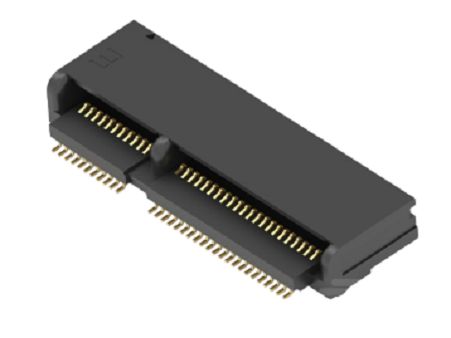 TE Connectivity 2199119 Series Right Angle Edge Connector, Board Mount, 67-Contacts, 0.5mm Pitch, 2-Row, Surface Mount