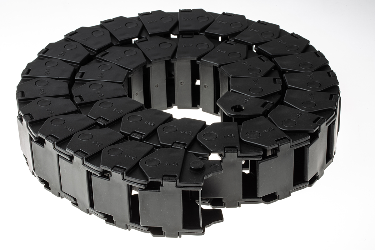 Igus 17, e-chain Black Cable Chain - Flexible Slot, W48.5 mm x D39mm, L1m, 63 mm Min. Bend Radius, Igumid G
