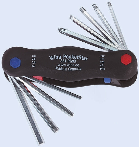 Wiha 9 piece, 3 → 6 mm, T10 → T20