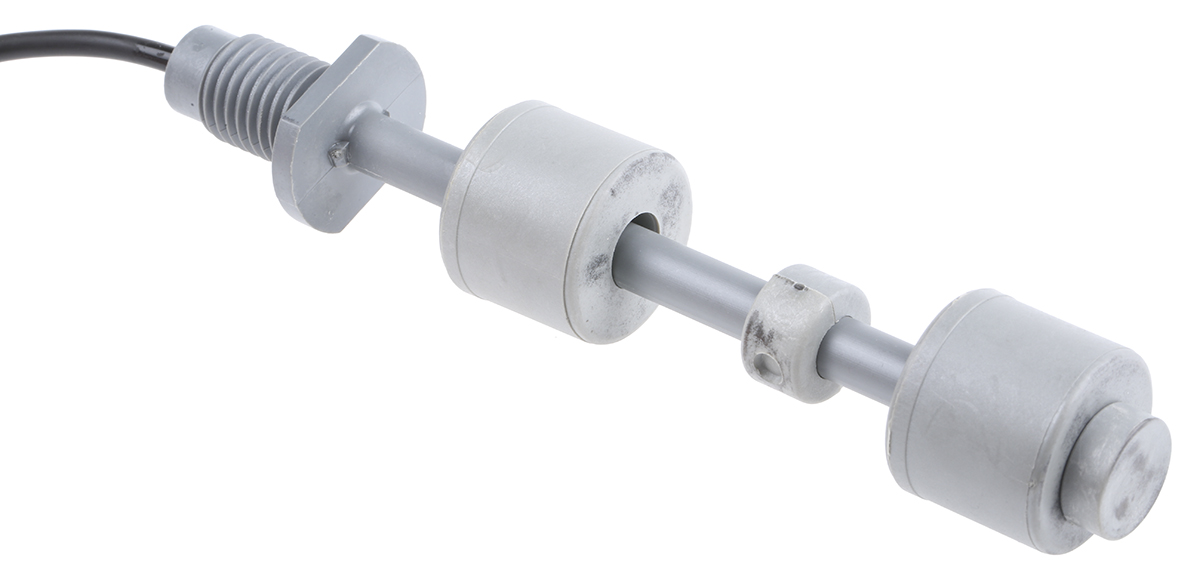 Sensata Cynergy3 RSF66 Series Vertical Polyphenylene Sulfide Float Switch, Dual Float, 1m Cable, Direct Load, 240V ac