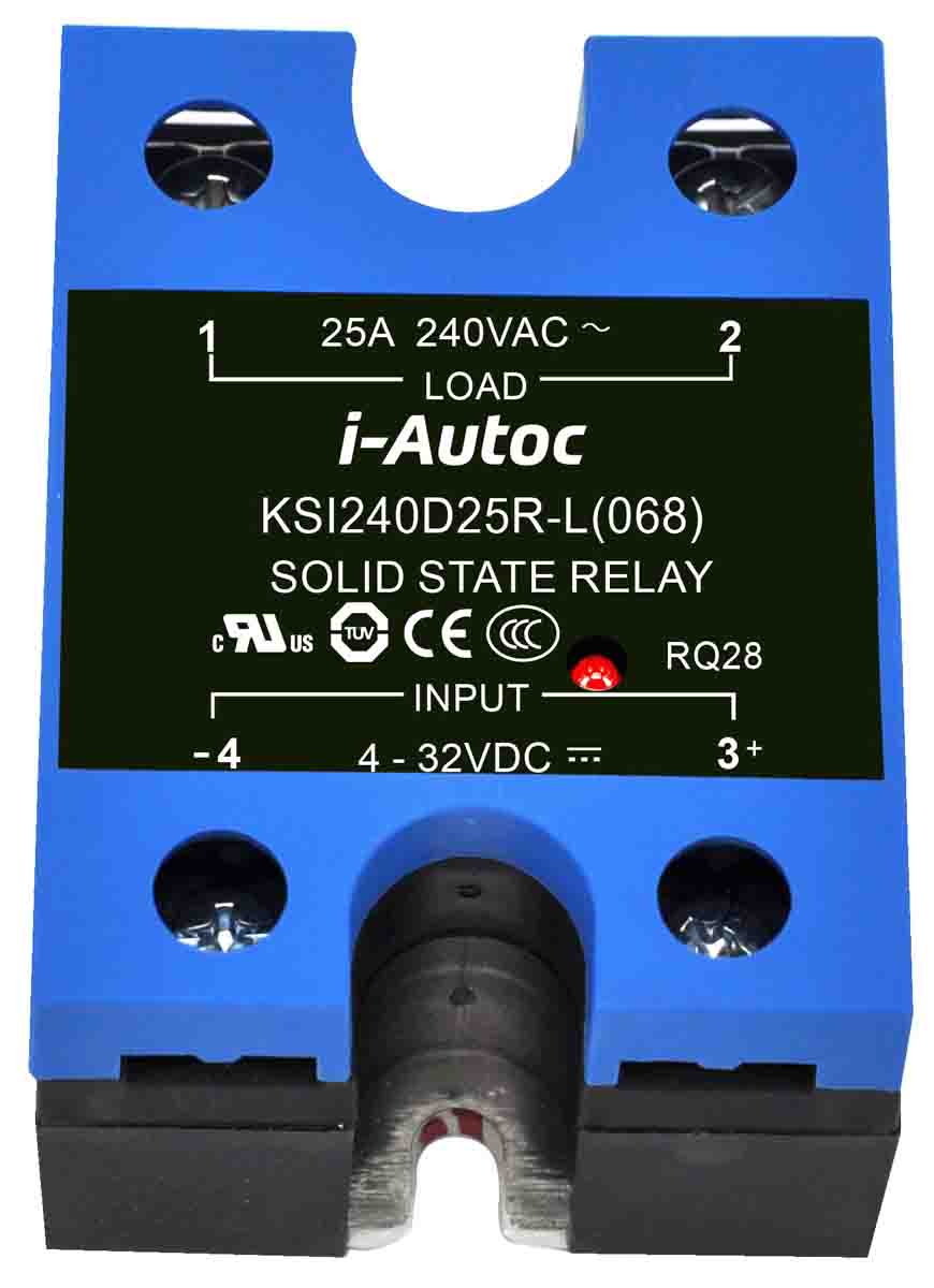 i-Autoc KSI Series Solid State Relay, 10 A Load, Panel Mount, 280 V ac Load, 32 V dc Control