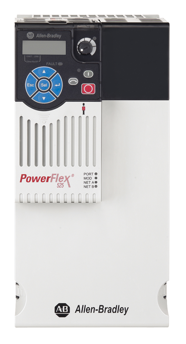 Allen Bradley Inverter Drive, 11 kW, 3 Phase, PowerFlex 525 Series 528 V 30 A