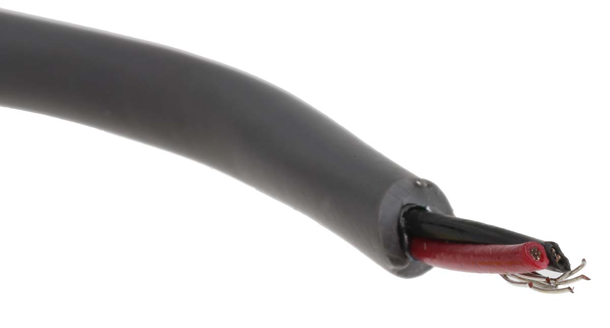 Alpha Wire Alpha Essentials Communication & Control Control Cable, 2 Cores, 0.23 mm² 24 AWG, Screened, 30 m, Grey