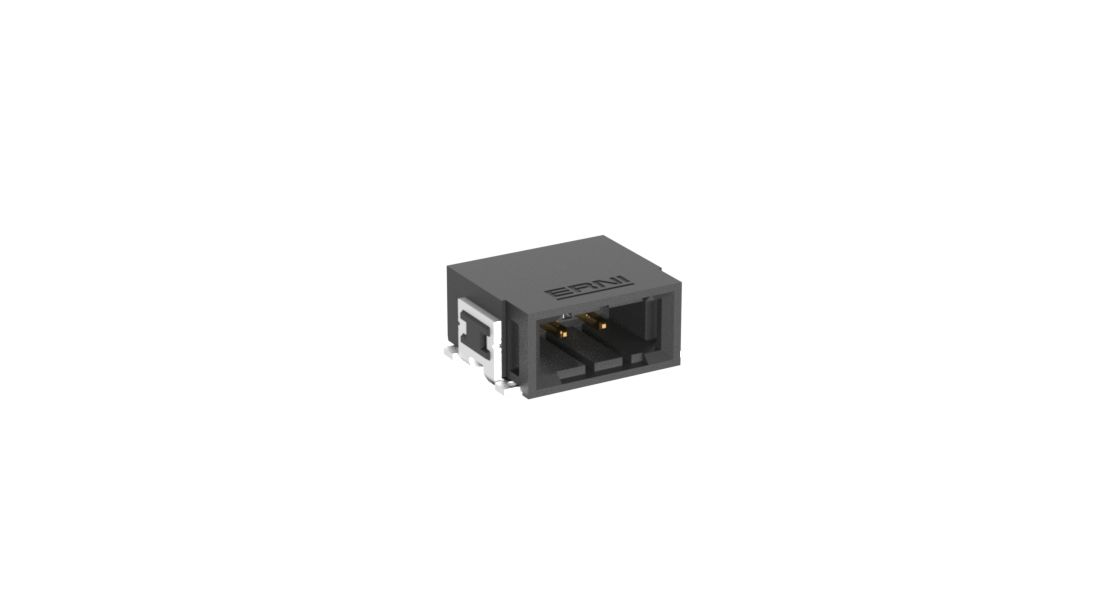 ERNI MaxiBridge Series Right Angle Surface PCB Header, 2 Contact(s), 2.54 mm Pitch, 1 Row, Shrouded
